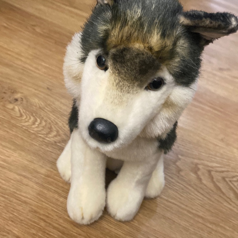 Sitting Douglas wolf plush